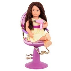 Our Generation Salon Chair - Purple with Heart Pattern