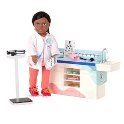 Our Generation Doctor Days Exam Table & Light-Up Otoscope Accessory Set for 18" Dolls