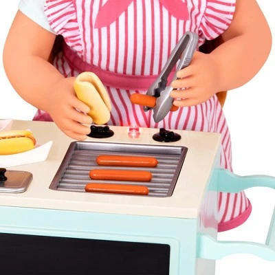 Our Generation Hot Dog Cart Accessory with Play Food for 18" Dolls - Retro Collection 6 Our Generation Hot Dog Cart Accessory with Play Food for 18" Dolls - Retro Collection - Image 4